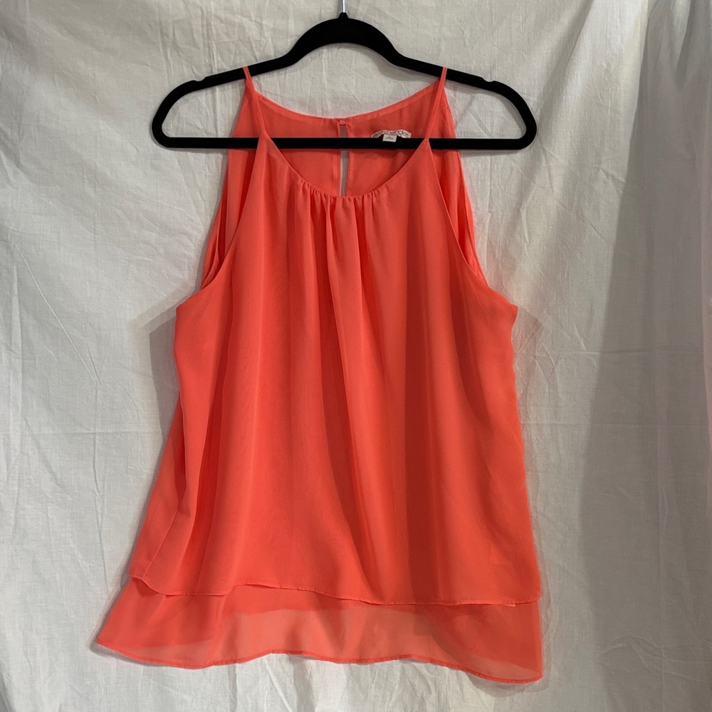 Lightweight Coral Sleeveless Halter Top Size large